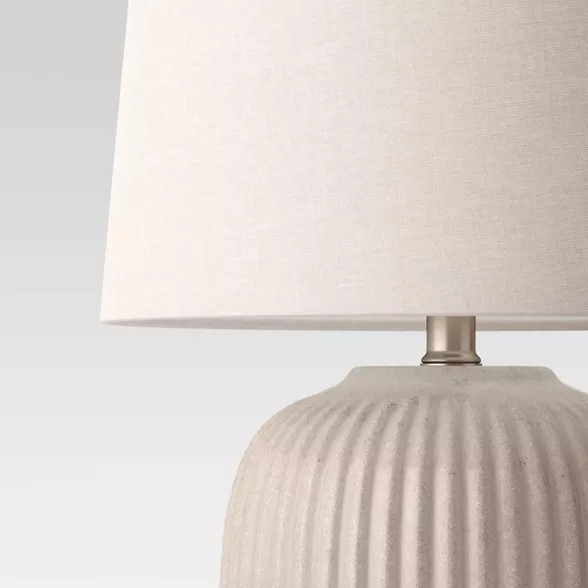 Large Ribbed Ceramic Table Lamp - Threshold™ | Target