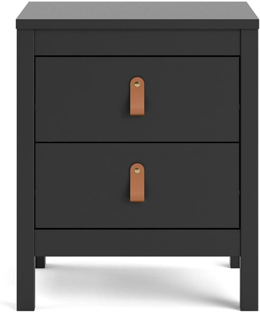 Tvilum, Black Matte Madrid 2 Drawer Nightstand | Amazon (US)
