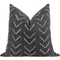 Washed Black Linen Blend Pillow Cover, Boho Accent Pillow, Arrow Head Cushion 18 20 22 24 26 Nomadic | Etsy (US)