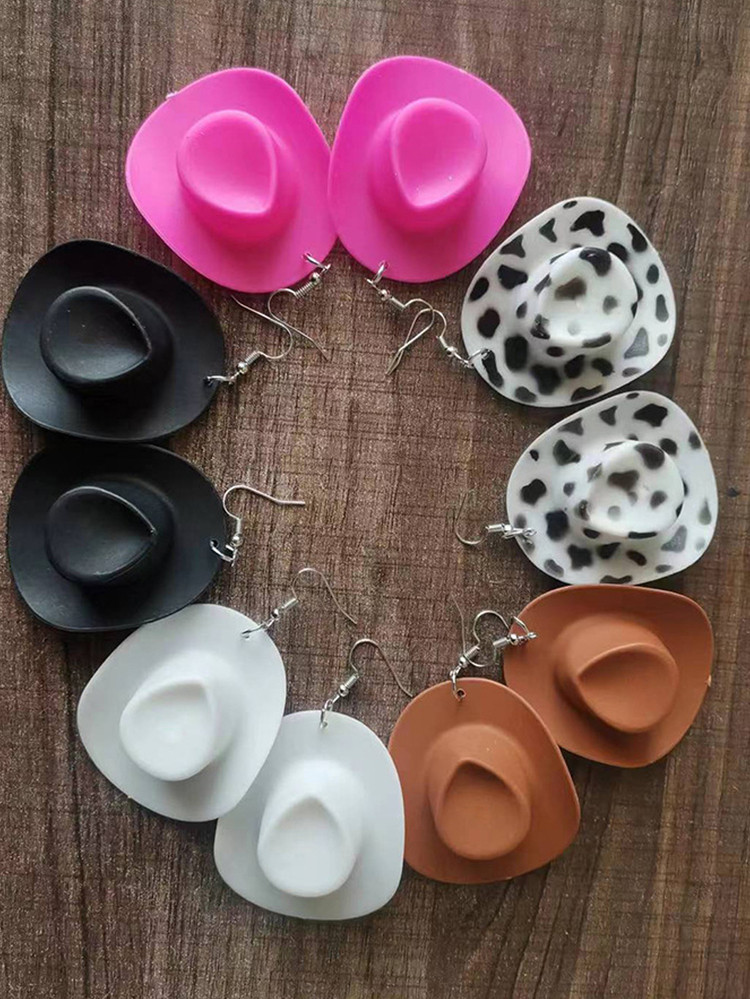 1pair Ins Style Straw Hat Shaped Drop Earrings | SHEIN