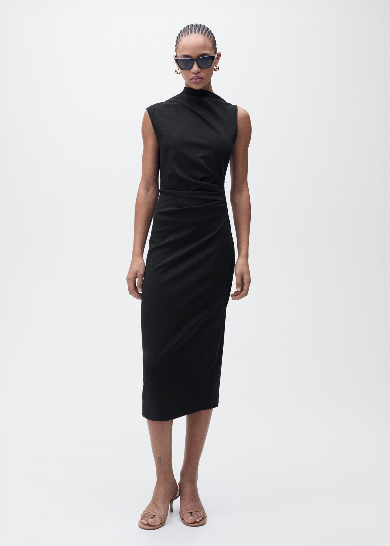 Draped midi-dress - Women | MANGO USA | Mango (US/MX/AU)