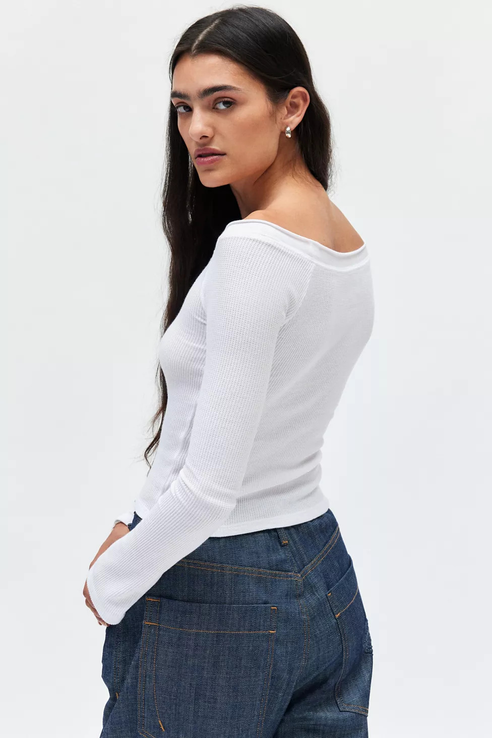 BDG Stella Boatneck Waffle Knit Tee | Urban Outfitters (US and RoW)