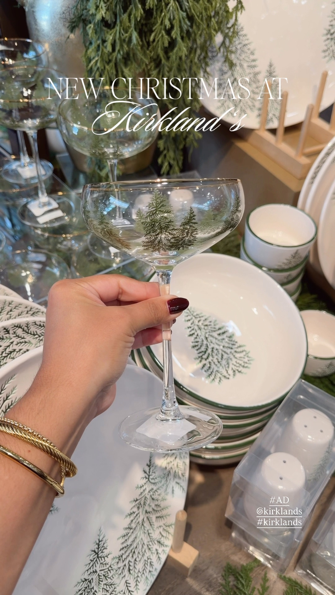 @Kirkland's has everything you need for a beautiful Christmas tablescape! This winter tree theme is so perfect and they even had matching glassware 🌲✨🤍

#AD #kirklands #christmas #christmastable #tablescape #christmasdecor
