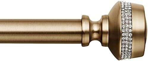 MODE Premium Collection Single Curtain Rod Set with Brilliant Urn Finials - 36 to 72 in, Warm Gold | Amazon (US)