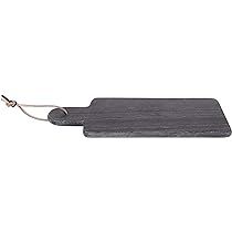 Creative Co-Op Rectangular Black Marble Leather Strap Cutting Board, Gray | Amazon (US)
