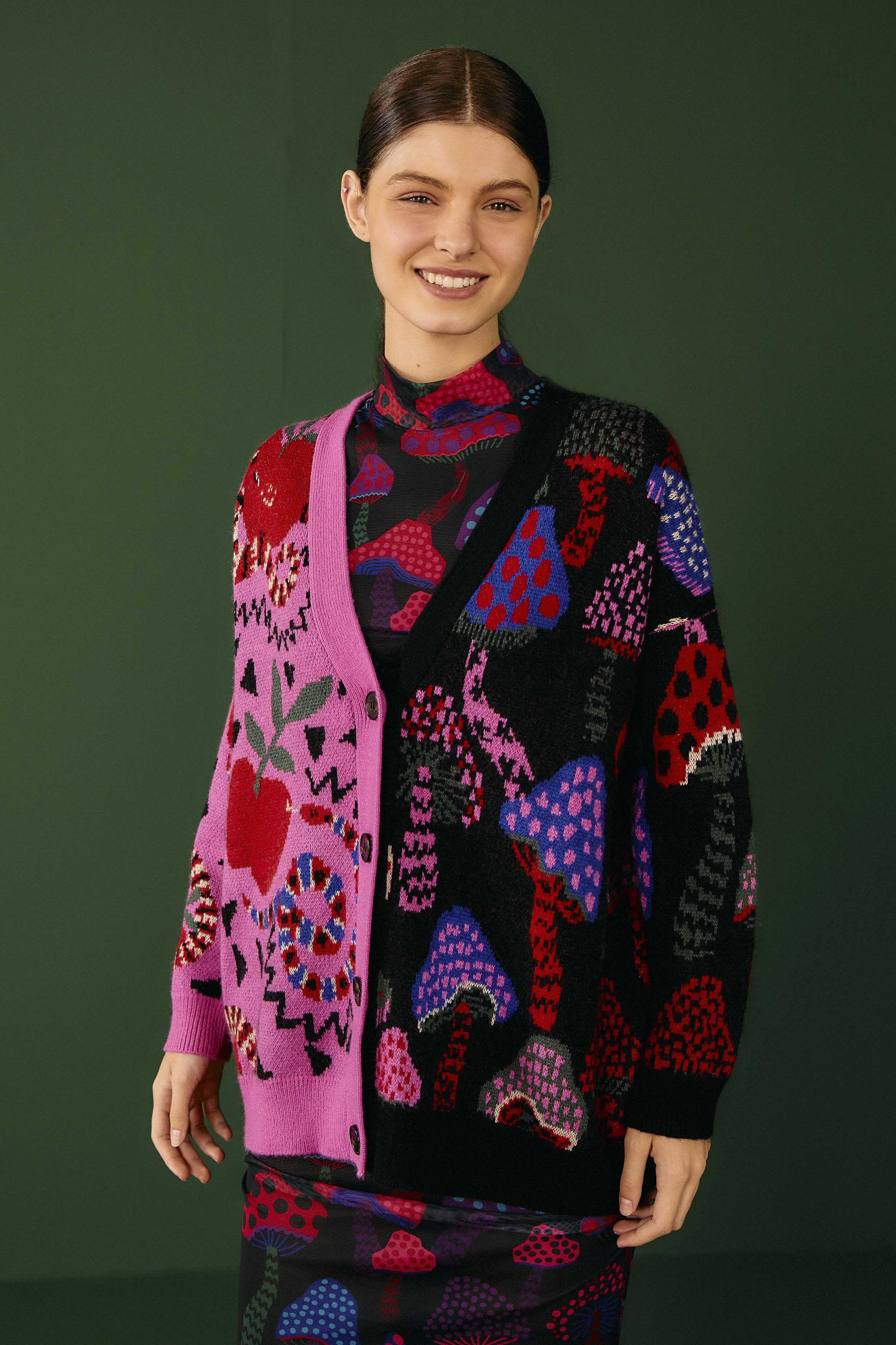 Mixed Snake Mushroom Cardigan | FarmRio (US)