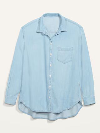 Oversized Boyfriend Tunic Jean Shirt for Women | Old Navy (US)