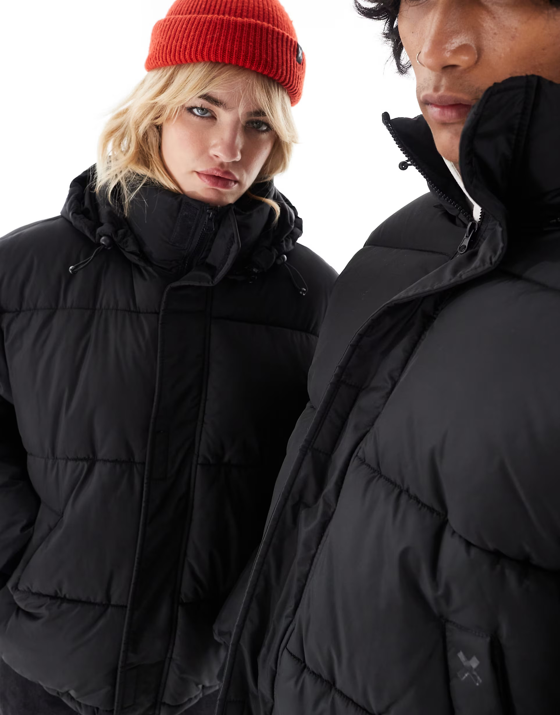 COLLUSION Unisex hooded puffer coat in black  | ASOS | ASOS (Global)