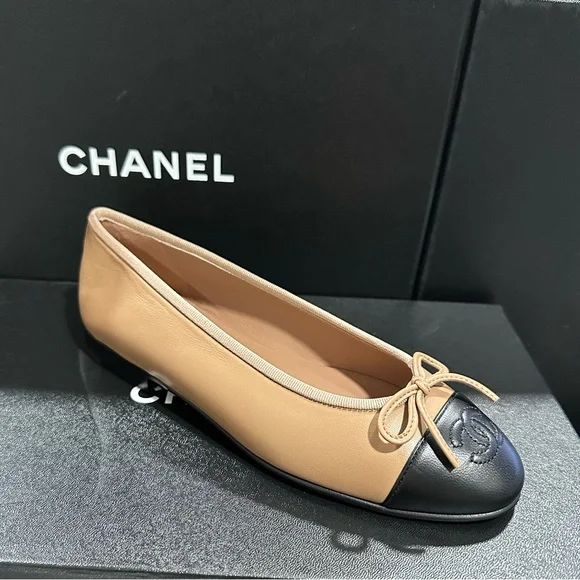 Chanel Ballet Flats. Dark Beige / Black. NWB | Poshmark