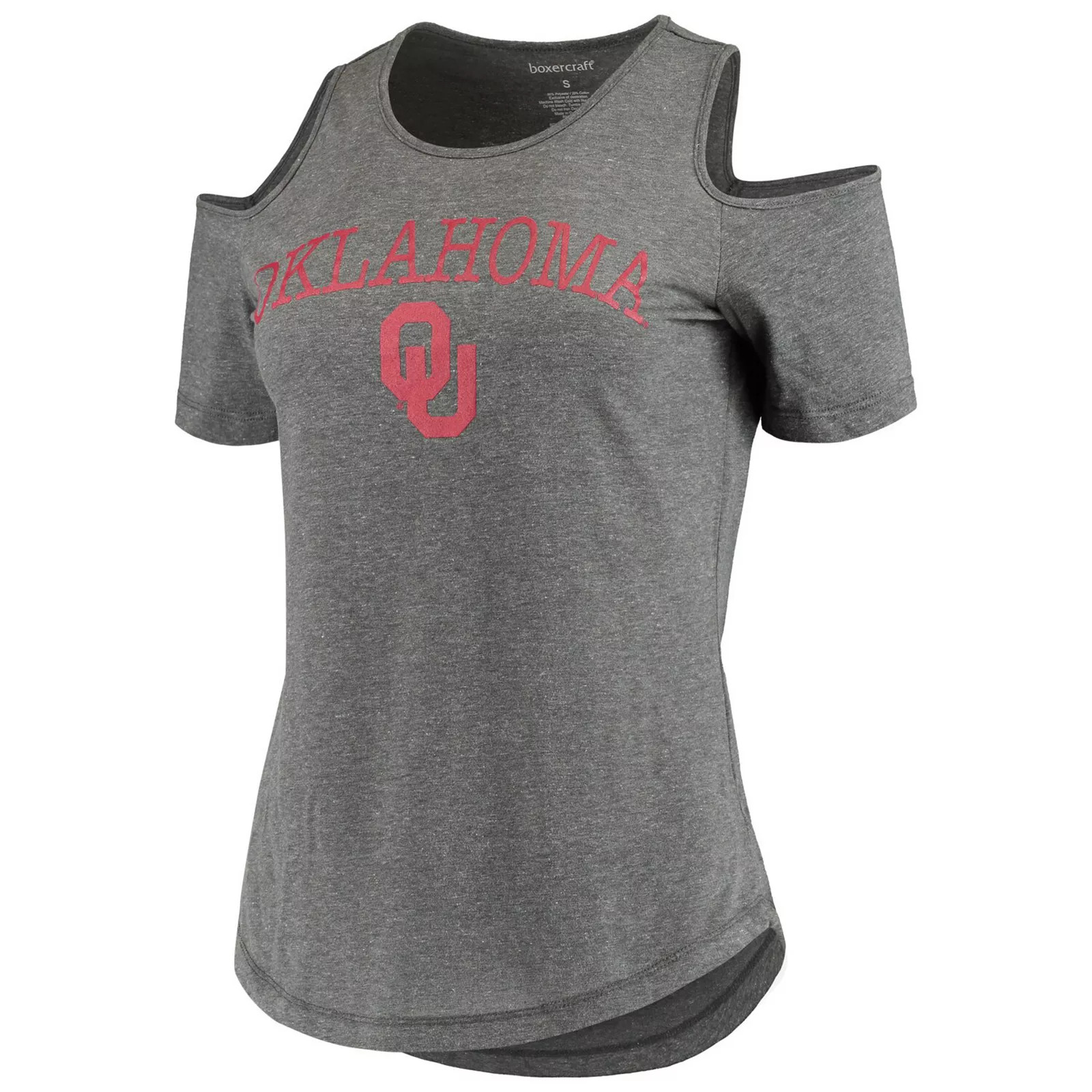 Women's Charcoal Oklahoma Sooners Sueded Jersey Cold Shoulder T-Shirt, Size: XS, OKL CHARCO | Kohl's