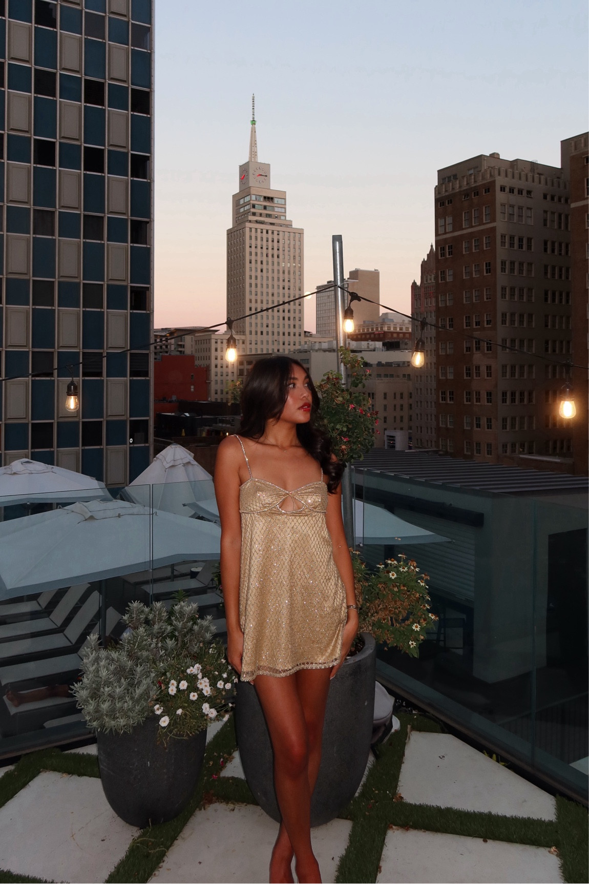 Got so many compliments on this gold baby doll dress for a frosted glam event look!! Cutest ever, but I am 5’4” wearing XXS

#LTKCon #LTKFallSale #LTKFindsUnder100