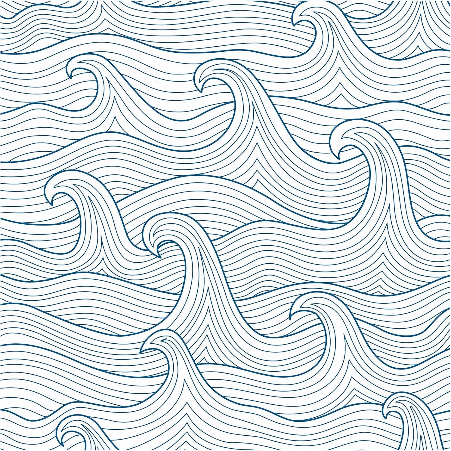 Coastal Peel And Stick Wallpaper Navy/White Wave Pattern - Removable Vinyl For Bathroom/Home 17.3... | Wayfair North America
