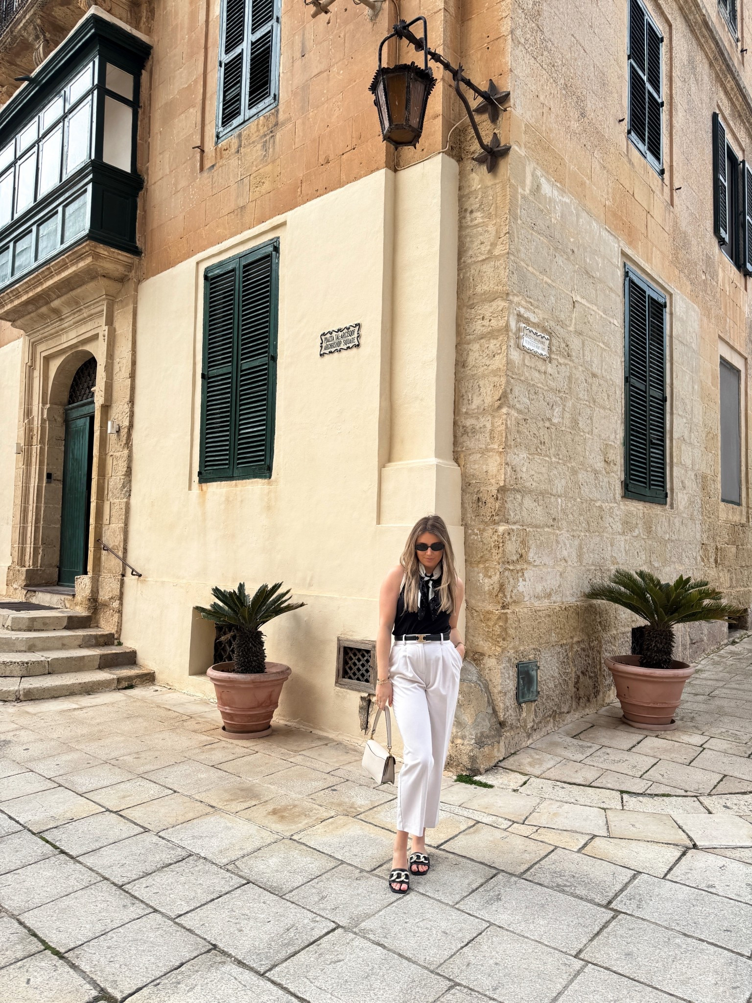 Feeling very old money with my Malta outfits this spring! 

Black Contrast Neck Vest Top / Tailored Ankle Grazer Trousers / Polkadot Silk Scarf / Celine Belt / Monochrome Outfit / Old Money Outfit / Classic Outfit

#LTKspring #LTKeurope #LTKuk