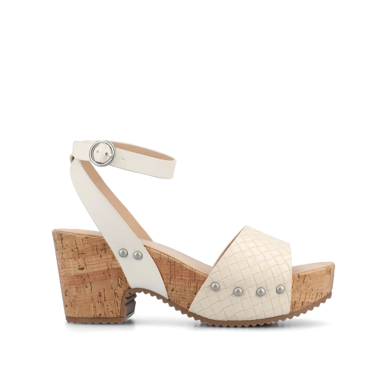 VANESSA PLATFORM CLOG SANDALS - Bone Woven | Journee Collection