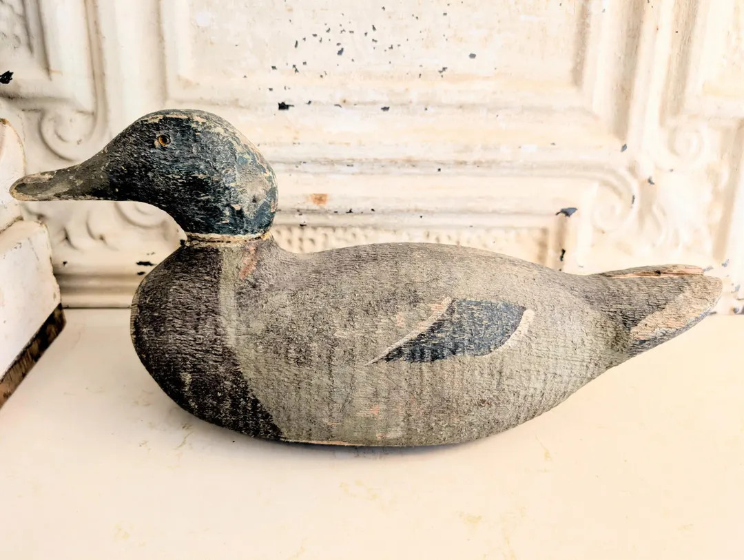 Antique Duck Decoy I Mallard Duck I Glass Eyes I Hunting, Cabin or Lodge Decor - Etsy | Etsy (US)