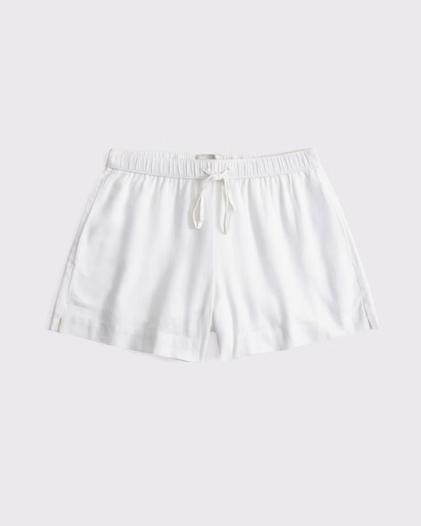 Mid Rise Linen-Blend Pull-On Short | Abercrombie & Fitch (US)