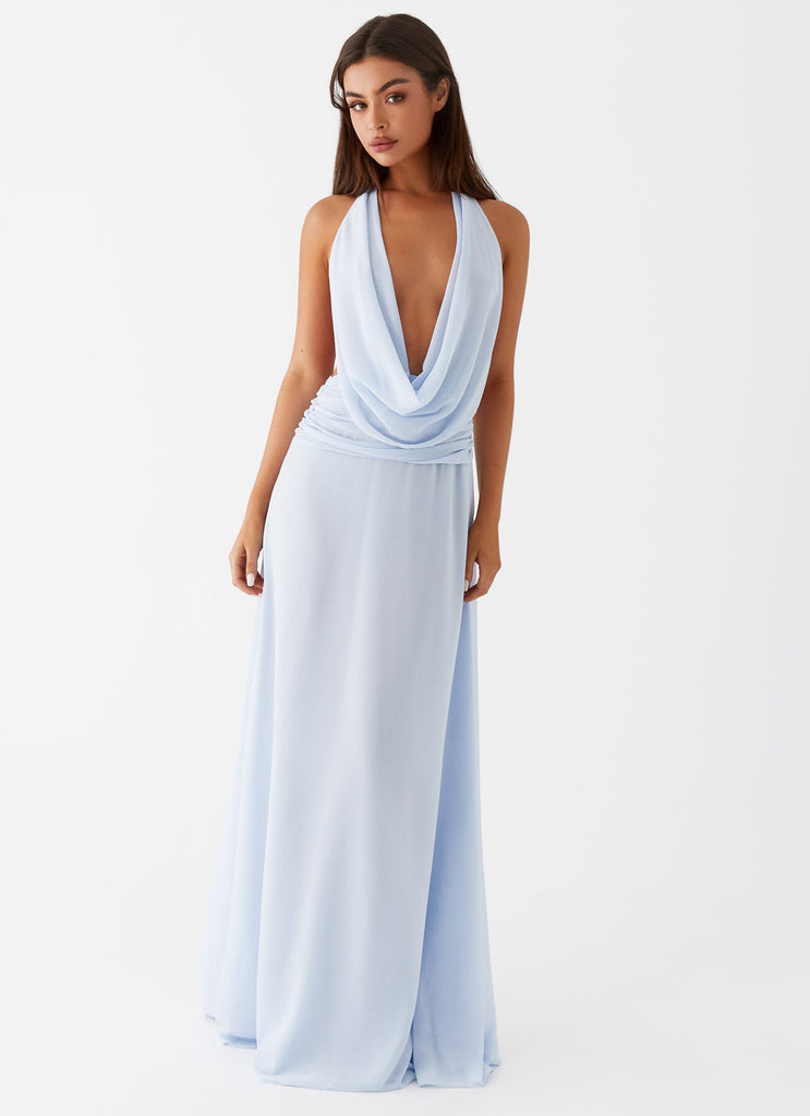 Elysia Chiffon Maxi Dress - Baby Blue | Peppermayo (Global)