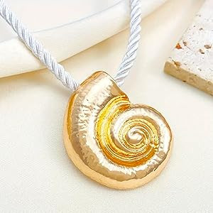 YANCHUN Shell Necklace Gold Starfish Conch Charm Necklaces for Women Trendy Statement Jewelry Dre... | Amazon (US)