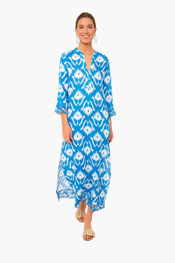 Ikat Blue Sapphire Long Kaftan | Tuckernuck (US)