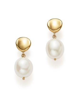 Bloomingdale's Fine Collection Cultured Freshwater Pearl Drop Earrings in 14K Yellow Gold, 8mm  |... | Bloomingdale's (US)