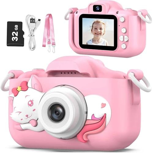 Goopow Kids Digital Camera, Pink Purple, 32GB MicroSD Card Included, Shockproof and Durable for Girls Ages 3-10 | Amazon (US)