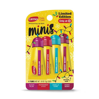 Carmex Daily Care Holiday Limited Edition Minis Lip Balm Sticks - 0.18oz/4ct | Target