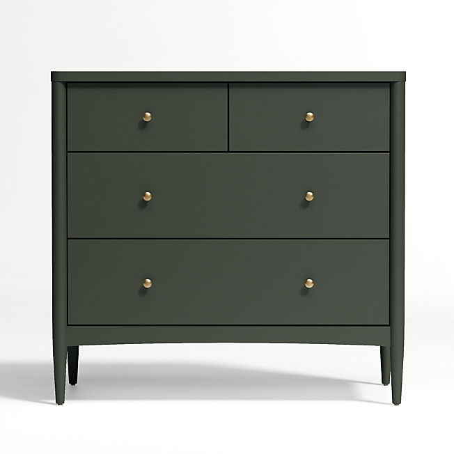 Hampshire Olive Green Wood 4-Drawer Kids Dresser + Reviews | Crate & Kids | Crate & Barrel
