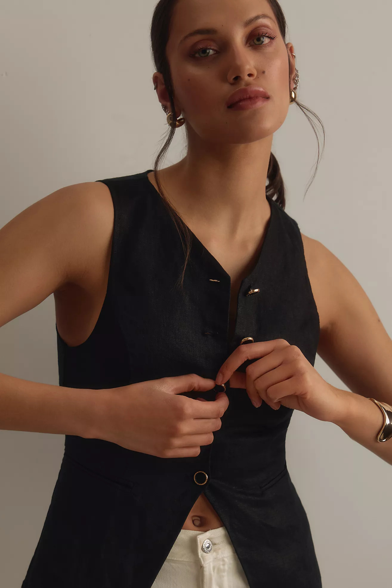 Reformation Aspen Linen Top | Anthropologie (US)