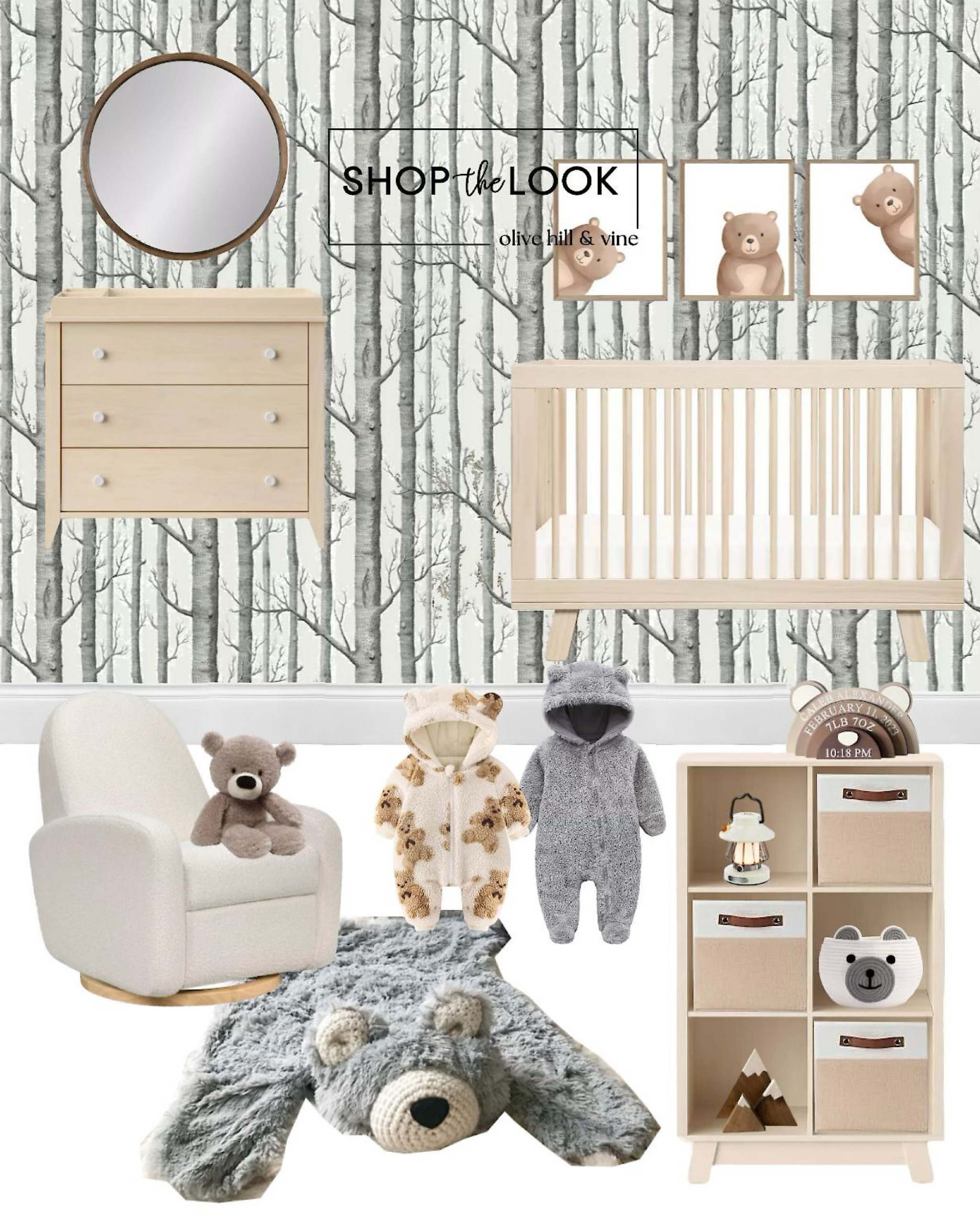 A bear-themed nursery brings warmth and whimsy, creating a charming space for your little one to grow. Soft textures, playful decor, and woodland accents set the scene. Shop the look: woven bear basket, mountain shelf, vintage lantern, birch tree wallpaper, and more! 

#LTKBaby #LTKBump #LTKHome