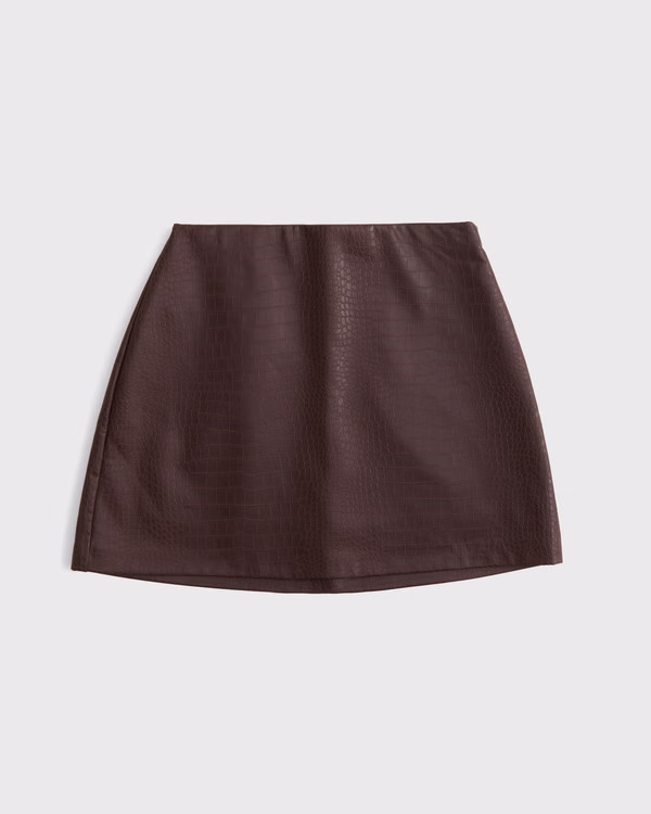 The A&F Scarlett Curve Love Vegan Leather Mini Skort | Abercrombie & Fitch (US)
