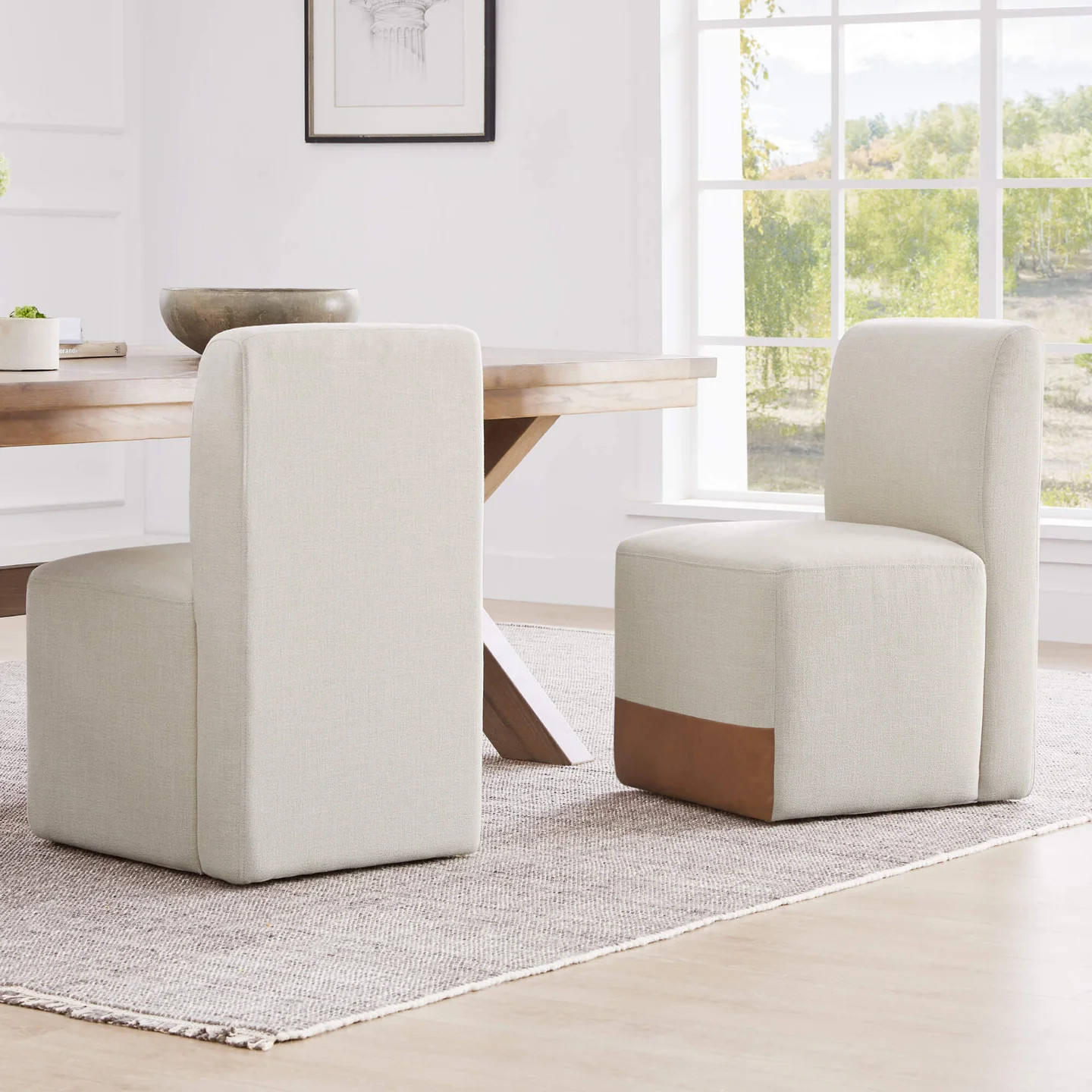 Aida Dining Chair Set | Performance Fabric | Casters for Easy Mobility | Chita