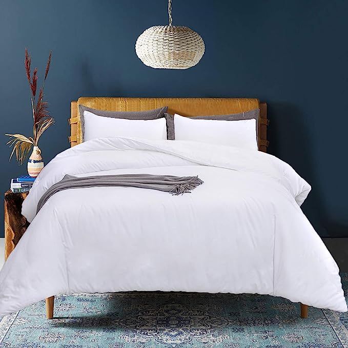 Luxlovery White Comforter Set Queen White Bedding Comforter Set Full Modern Solid Soft Breathable... | Amazon (US)