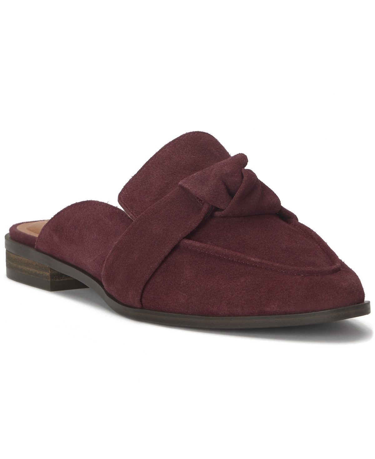 Lucky Brand Women's Adenia Pointy-Toe Mule Flats - Cranberry Suede | Macy's