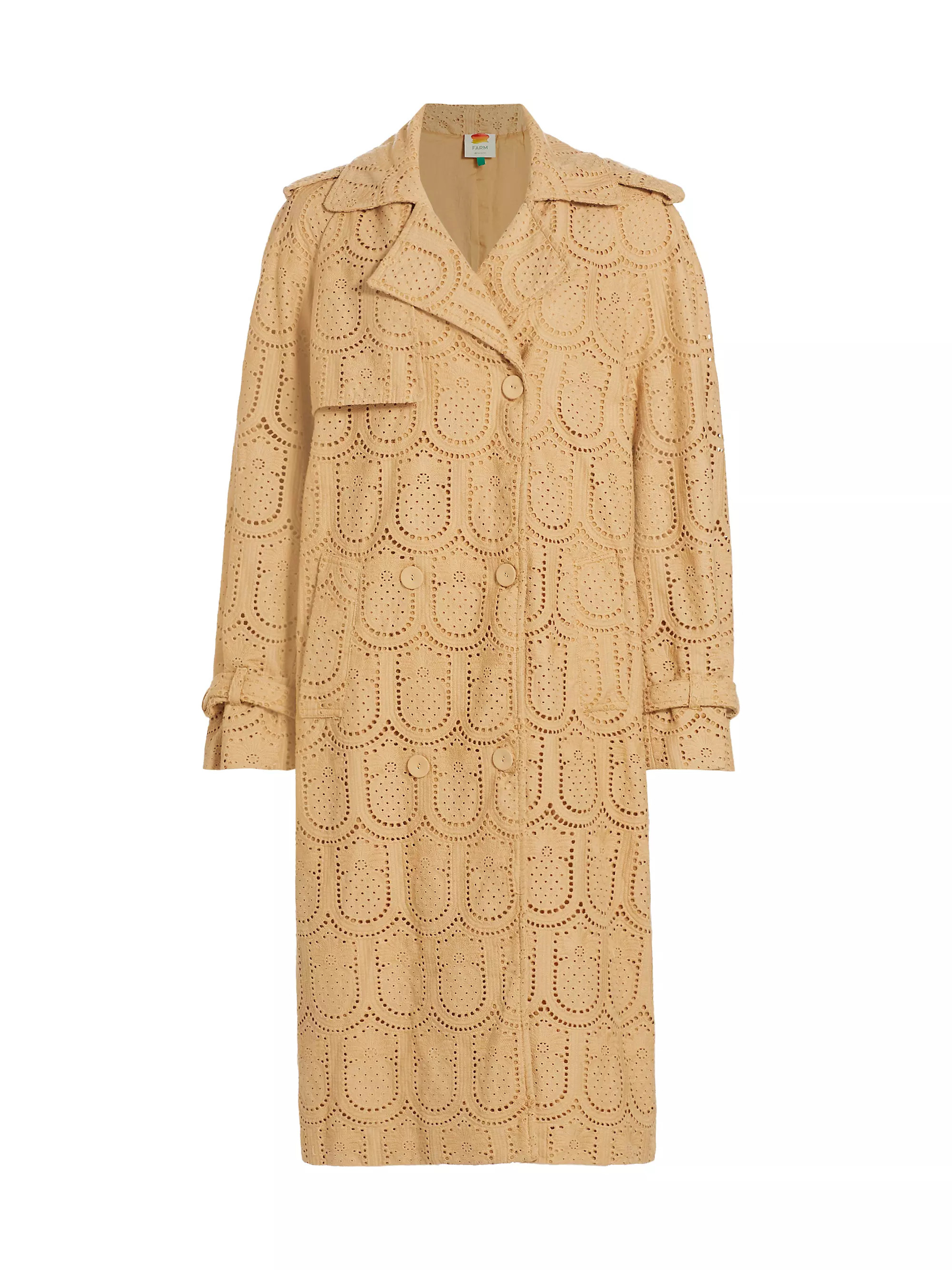 Embroidered Pineapple Cotton Trench Coat | Saks Fifth Avenue