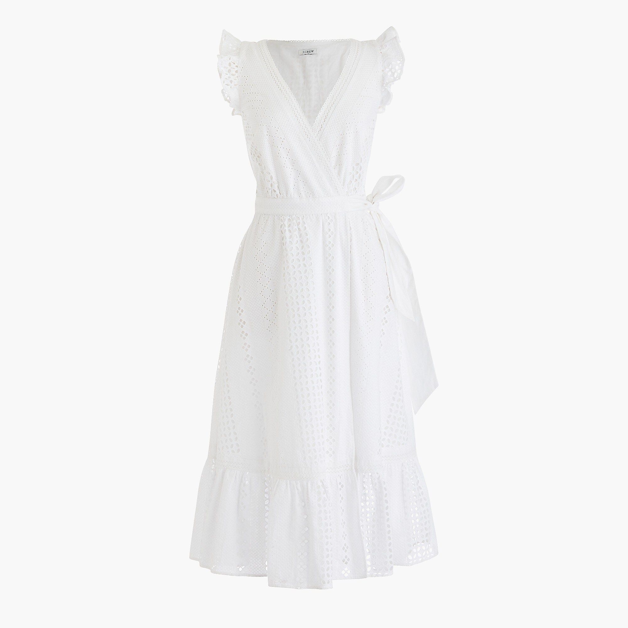 Midi wrap dress in allover eyelet | J.Crew US