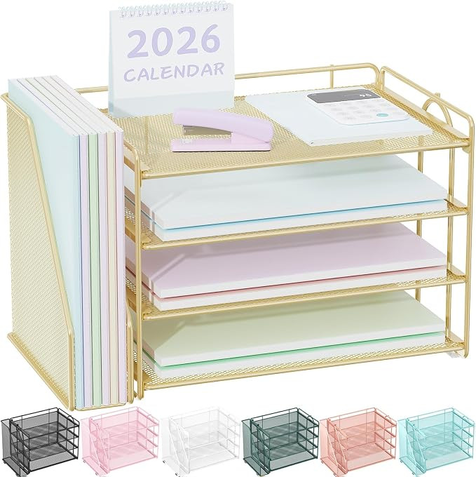 Spacrea Desk Organizers and Accessories, Paper Organizer for Desk with File organizer, Desk Acces... | Amazon (US)