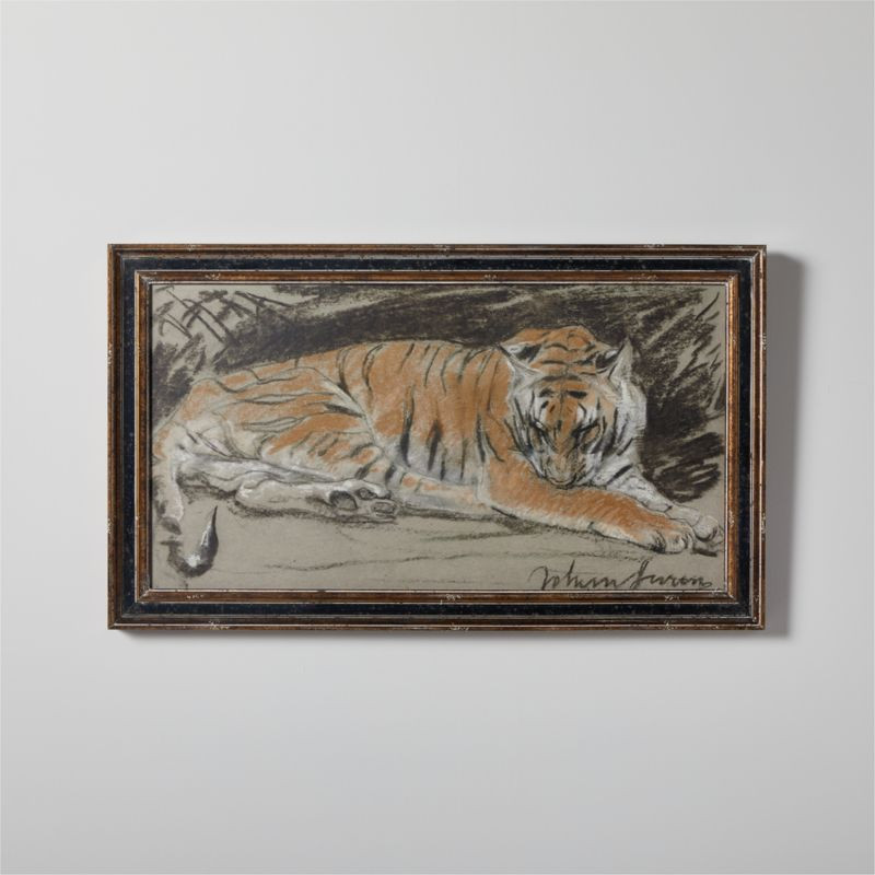 'Tigress' Framed Reproduction by John Macallan Swan 26"X14" | CB2 | CB2