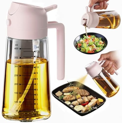 TrendPlain 16oz/470ml Glass Olive Oil Sprayer for Cooking - 2 in 1 Olive Oil Dispenser for Kitche... | Amazon (US)