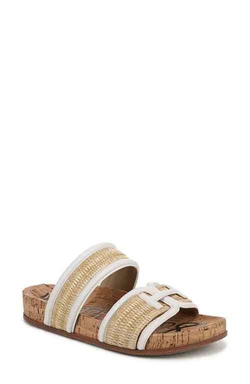 Sam Edelman Rowan Platform Slide Sandal in Dark Natural/Bright White at Nordstrom, Size 5 | Nordstrom