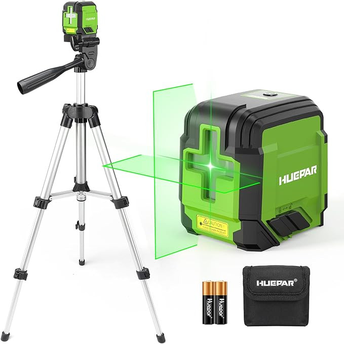 Laser Level with Tripod, Huepar 98Ft Self Leveling Laser Level Green Line Laser Cross Line Laser ... | Amazon (US)