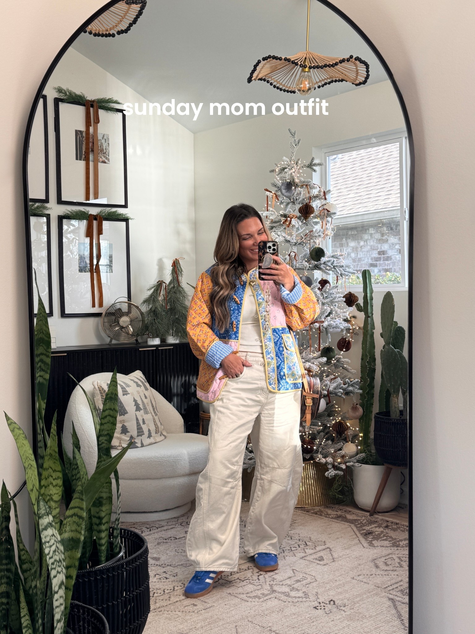 Was in a colorful outfit mood on this warm, winter day!!!!! 
Love this quilted jacket so much!!!! 
Wearing size small. 
And, my barrel jeans are thee best for casual days!! Wearing size 28. 

#LTKmomlife #LTKootd #LTKOver40