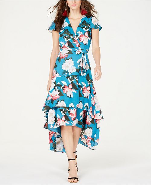 INC International Concepts I.N.C. Printed Floral Short-Sleeve Midi Dress, Created for Macy's  & R... | Macys (US)