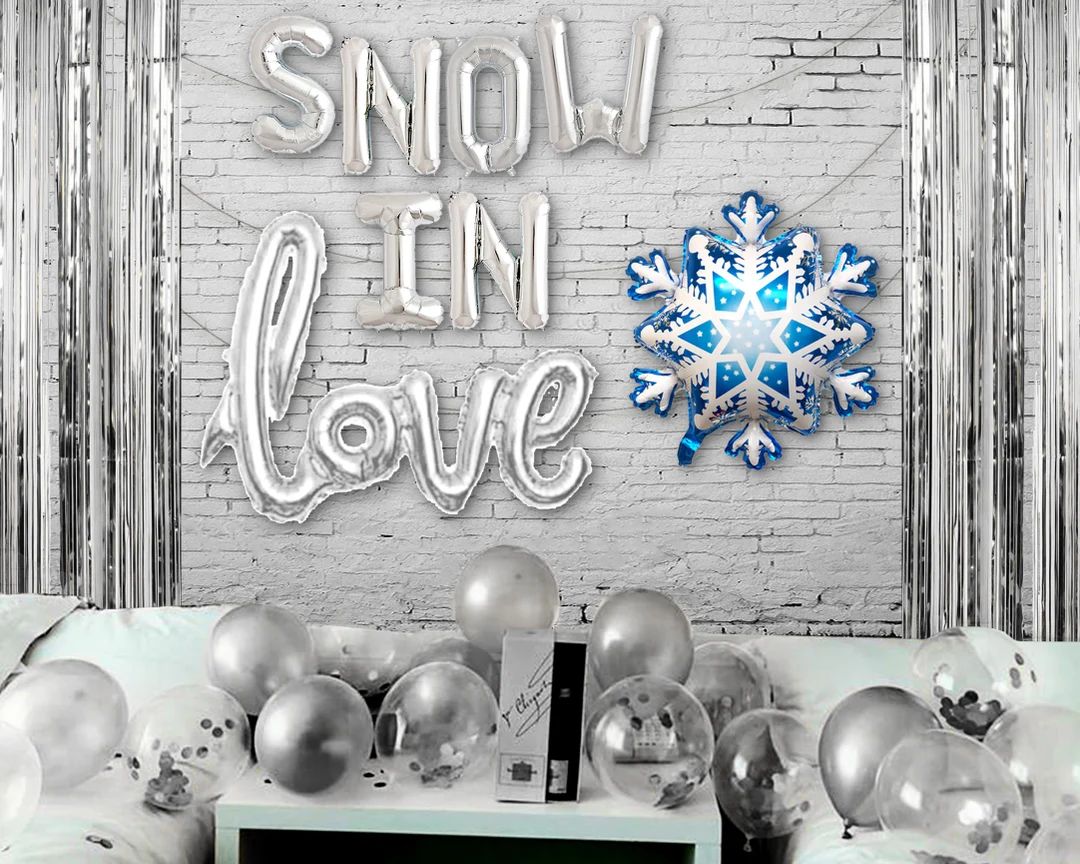Snow in Love Balloon Banner Winter Theme Bachelorette Party Decorations Party Decoration Balloon ... | Etsy (US)