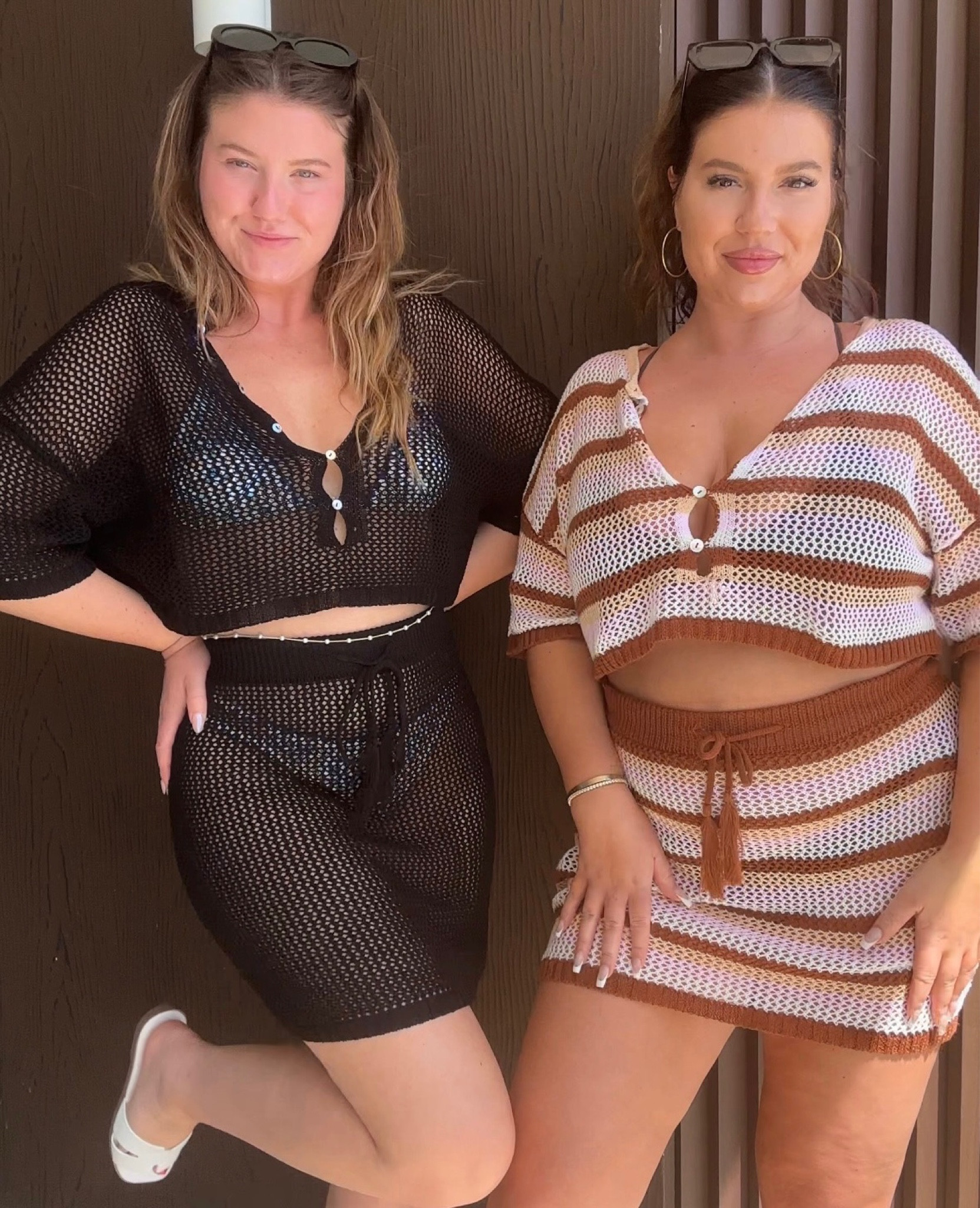 Vacation Swimsuit + Cover Up Inspo! We wore the same coverup and styled it 2 ways! I’m wearing a L (right) and Ali is wearing a M (left)! Also linked our swimsuits and accessories, all from Amazon! 

#LTKTravel #LTKStyleTip #LTKSwim