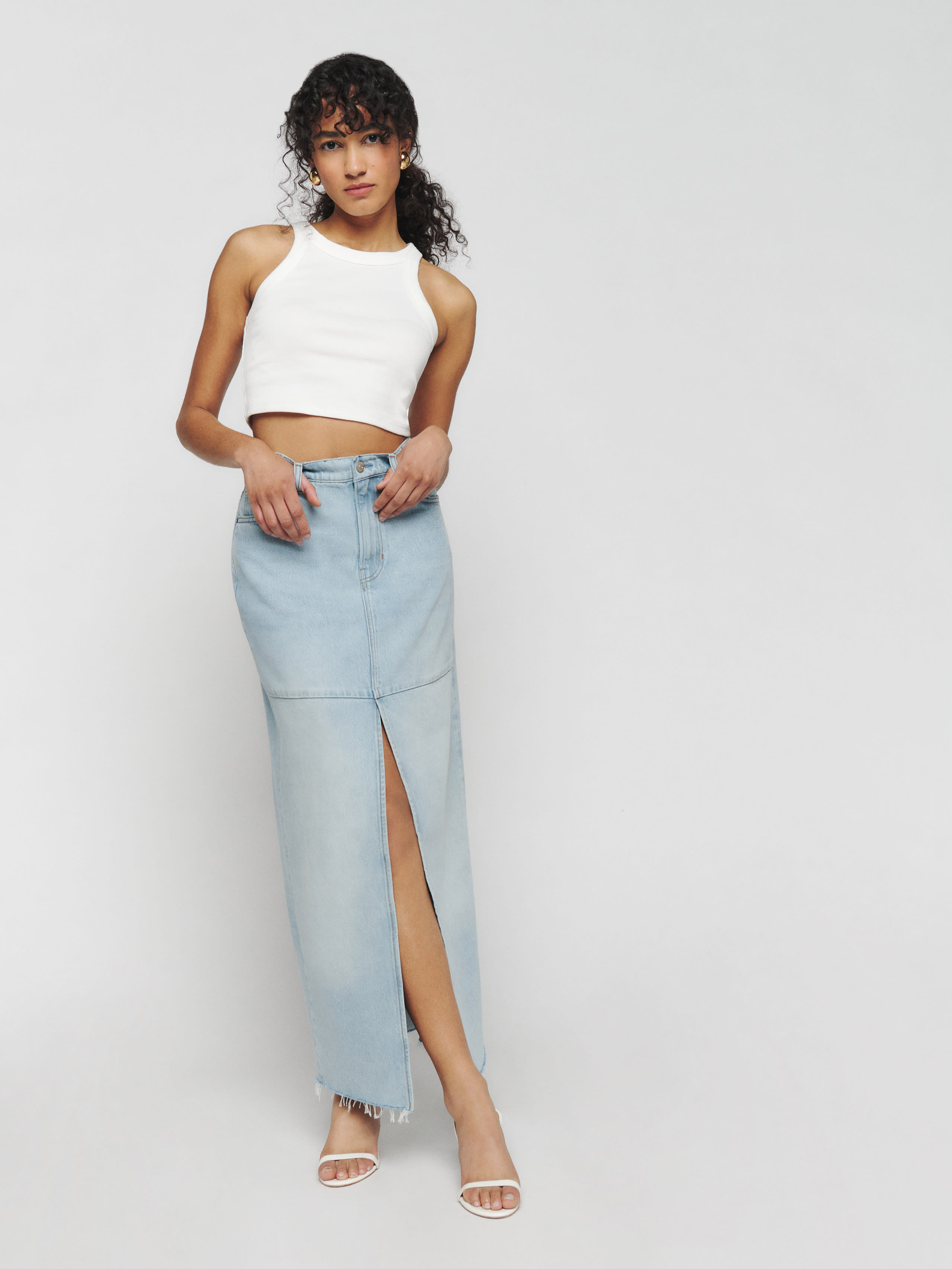 Tazz Maxi Denim Skirt | Reformation (Global)