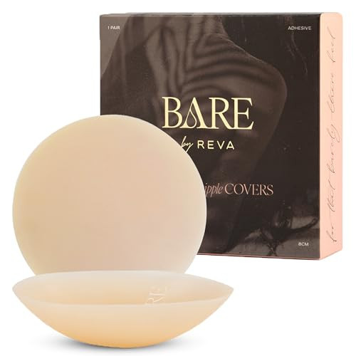 BARE by REVA Premium Nipple Covers - Adhesive Silicone Nipple Pasties with Travel Box - Soft Matte Reusable Sticky Pasties Creme | Amazon (US)