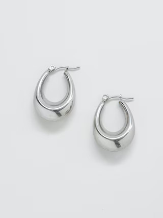 Silver Oval Hoop Earrings | Gap (US)