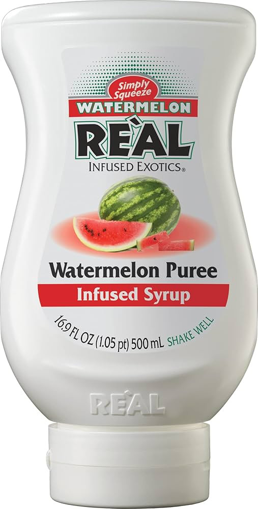 Watermelon Reàl Infused Exotics, Watermelon Puree Infused Syrup, 16.9 FL OZ Squeezable Bottle | Amazon (US)