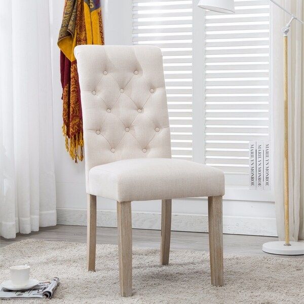 Binningen Fabric Button Tufted Dining Chairs, Set of 2 | Bed Bath & Beyond