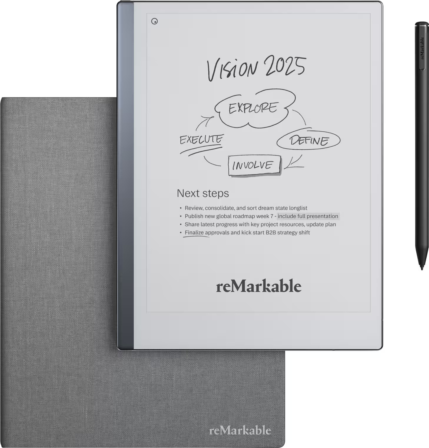 reMarkable 2 10.3” Paper Tablet with Marker Plus and Polymer Weave Book Folio Gray RM114 - Best... | Best Buy U.S.